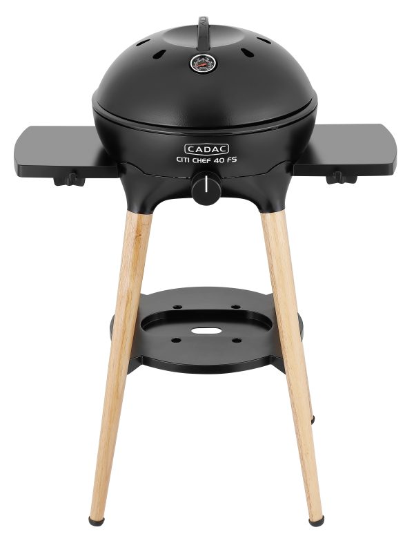 Gas Grill Ø40 "Citi Chef 40" Monteret med 4stk. design ben samt 2 stk. side borde Incl. Bærebag - EX. Regulator