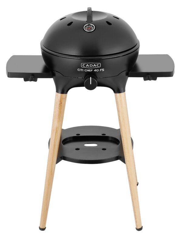Gas Grill Ø40 "Citi Chef 40" Monteret med 4stk. design ben samt 2 stk. side borde Incl. Bærebag - EX. Regulator